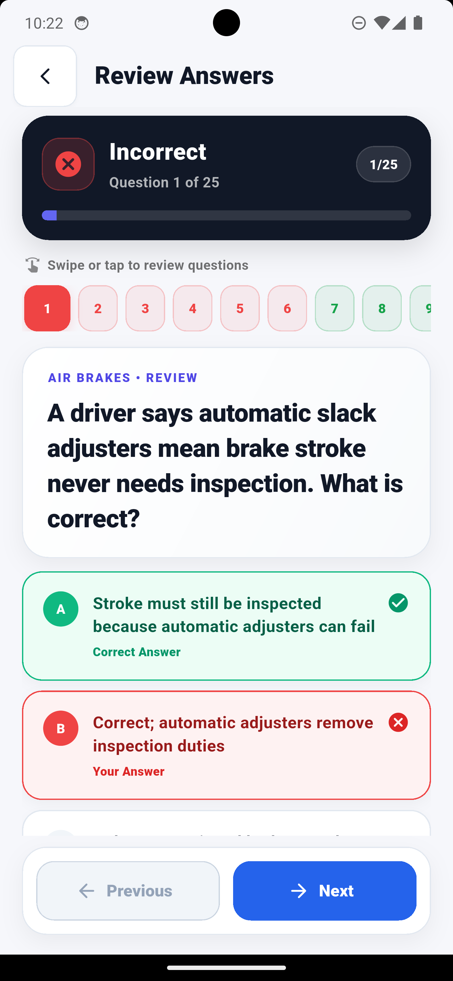 Exam answer review