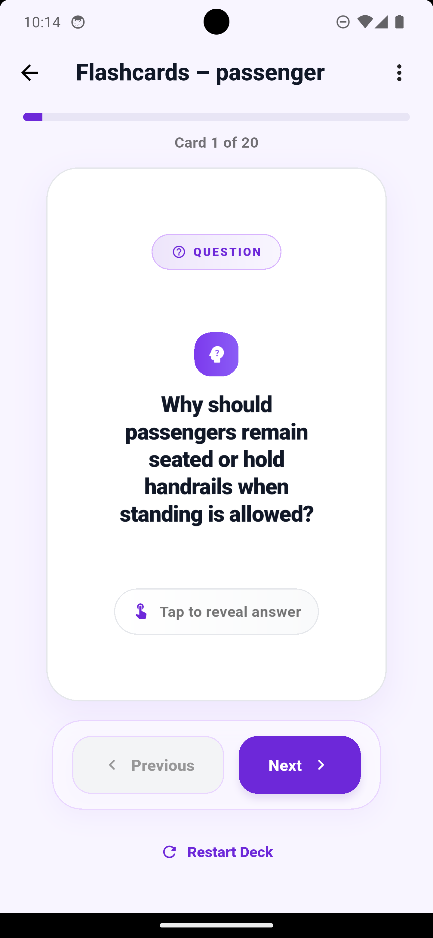 CDL Mastery adaptive flashcard question