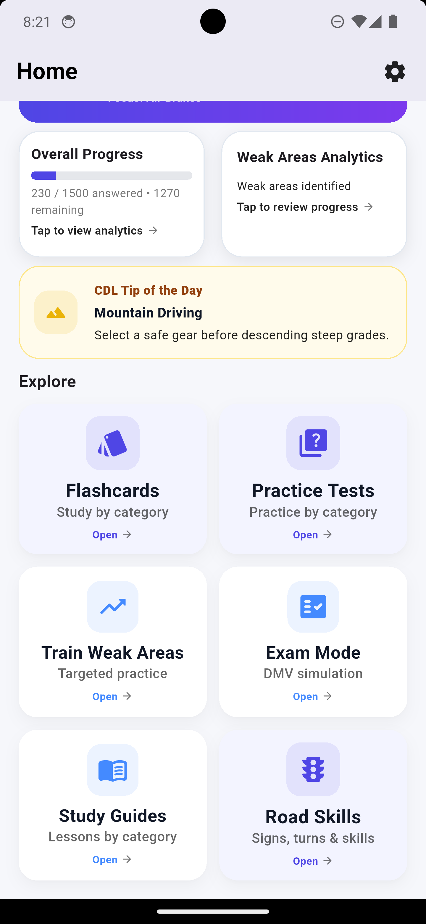 CDL Mastery Explore section
