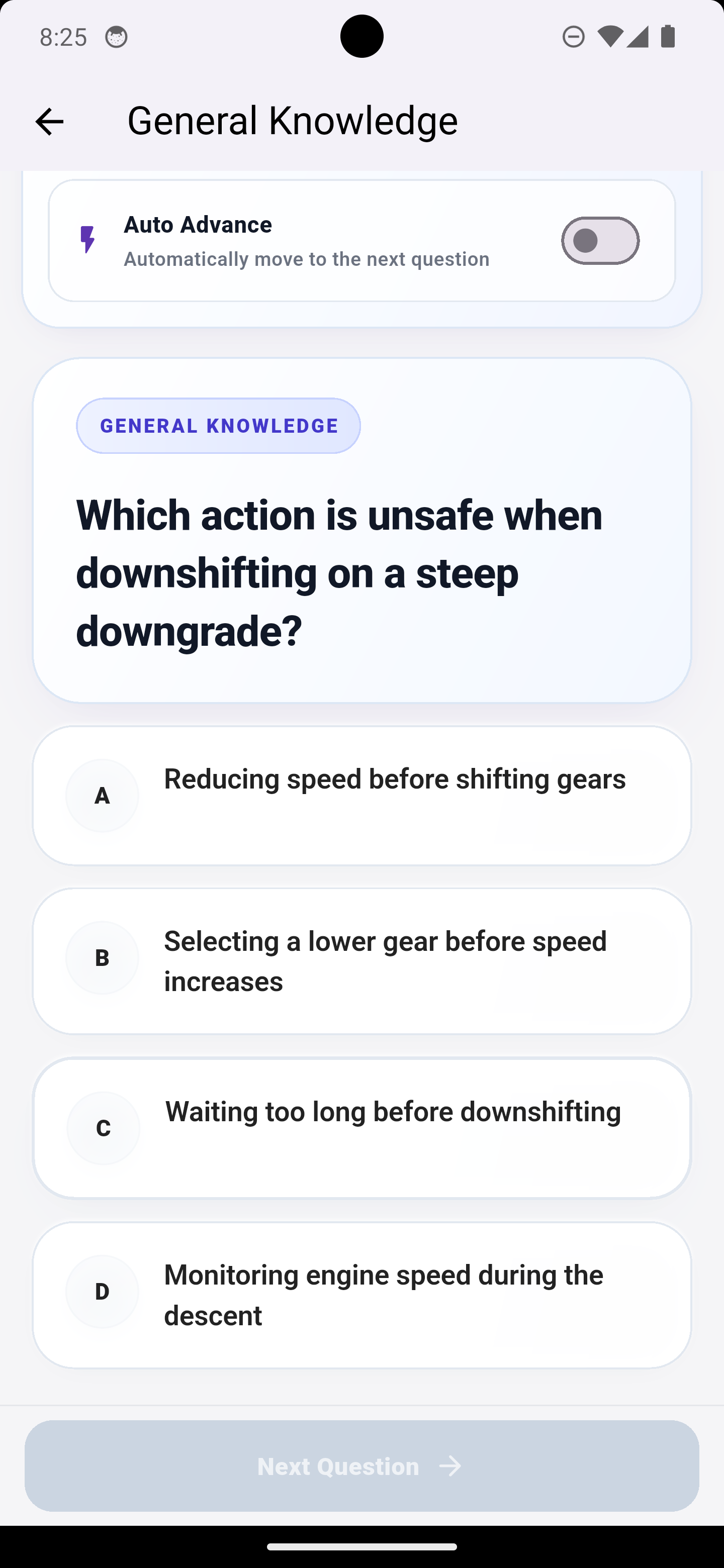 CDL Mastery Quick Practice question