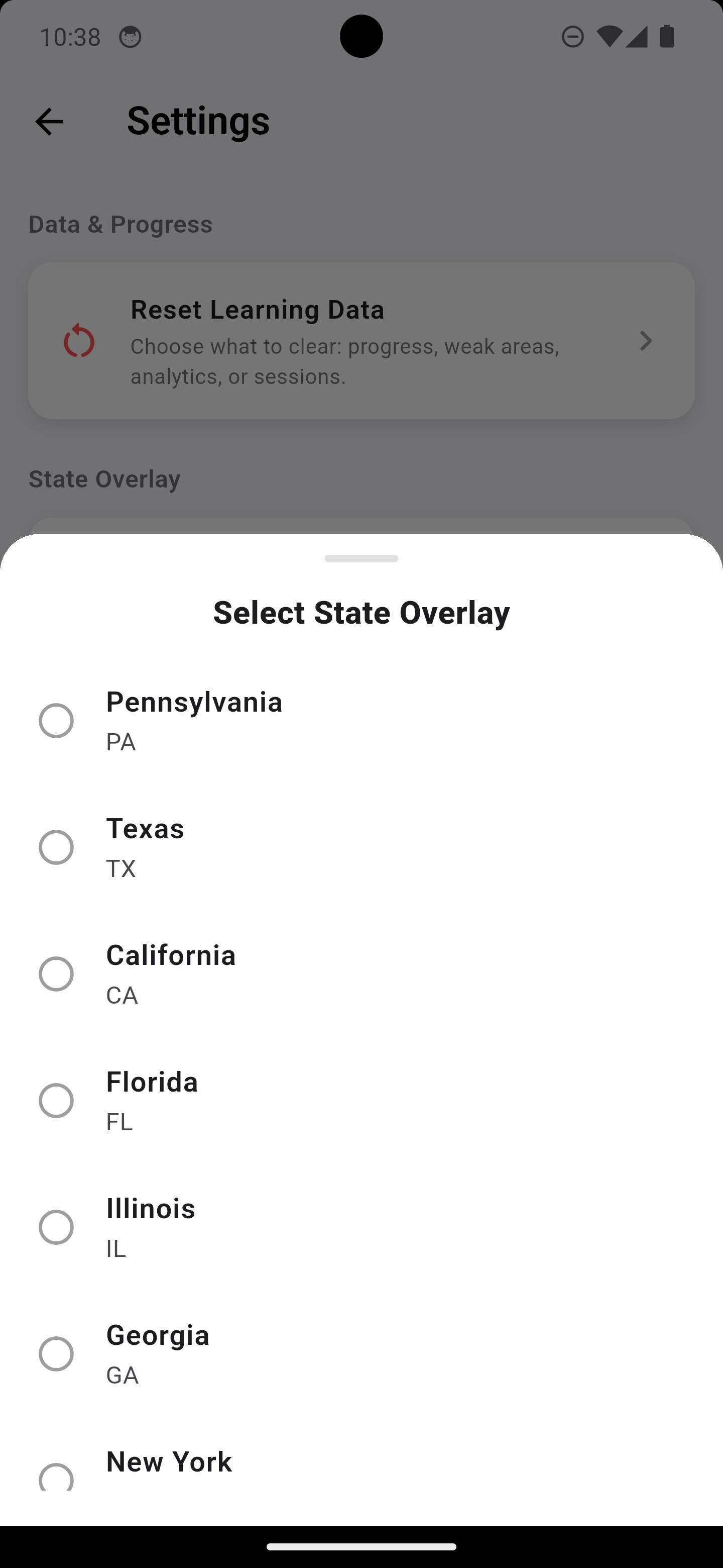 State selection